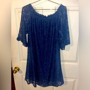 Navy lacy dress